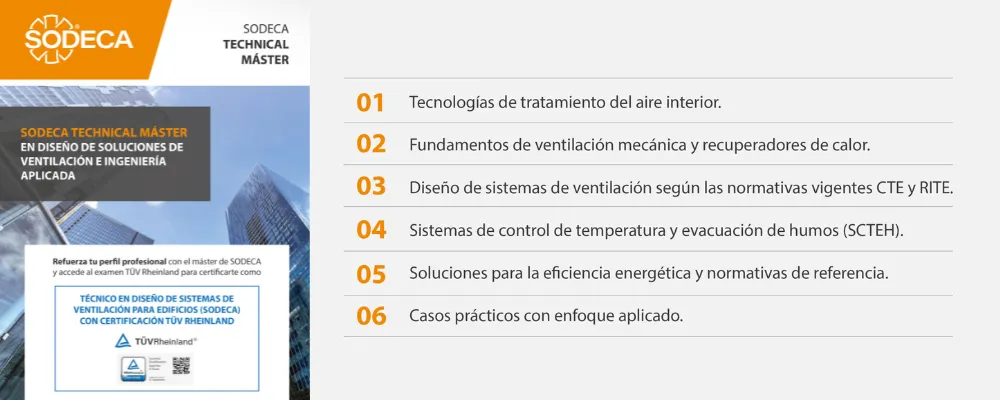 SODECA lanza un máster técnico en ventilación