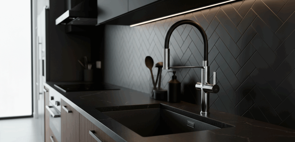 Grifo de cocina Viena de AQUASSENT, conexión de ósmosis y ahorro energético en un solo diseño