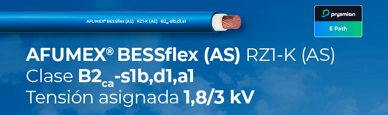 PRYSMIAN lanza AFUMEX® BESSflex (AS), dando respuesta a las necesidades de los BESS
